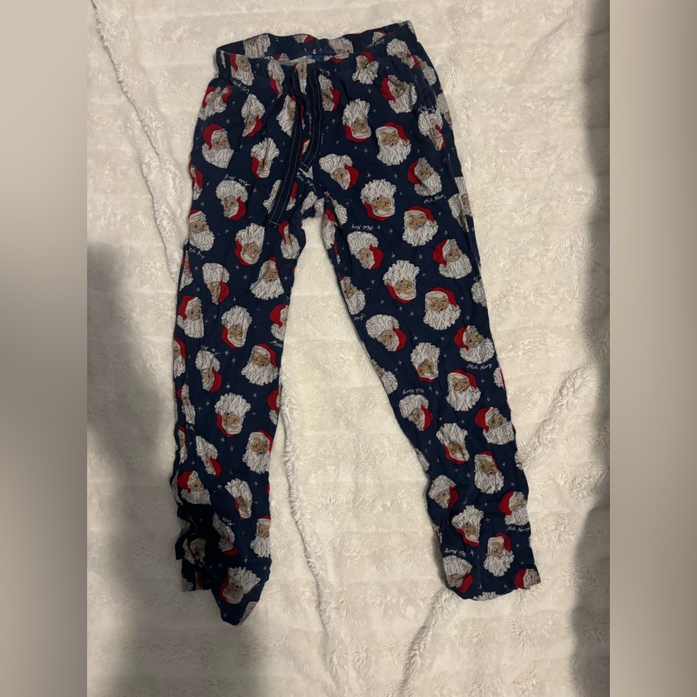 Old Navy Navy Blue Pajama Pants with Red and White Print